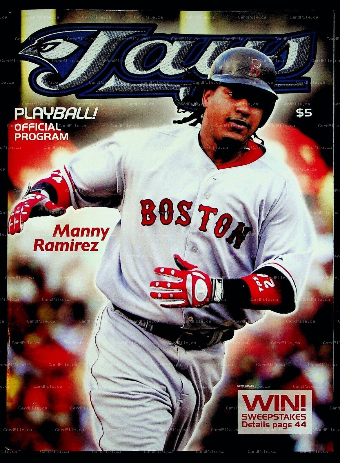 2005 September Toronto Blue Jays Playball Official Program vs Boston Red Sox