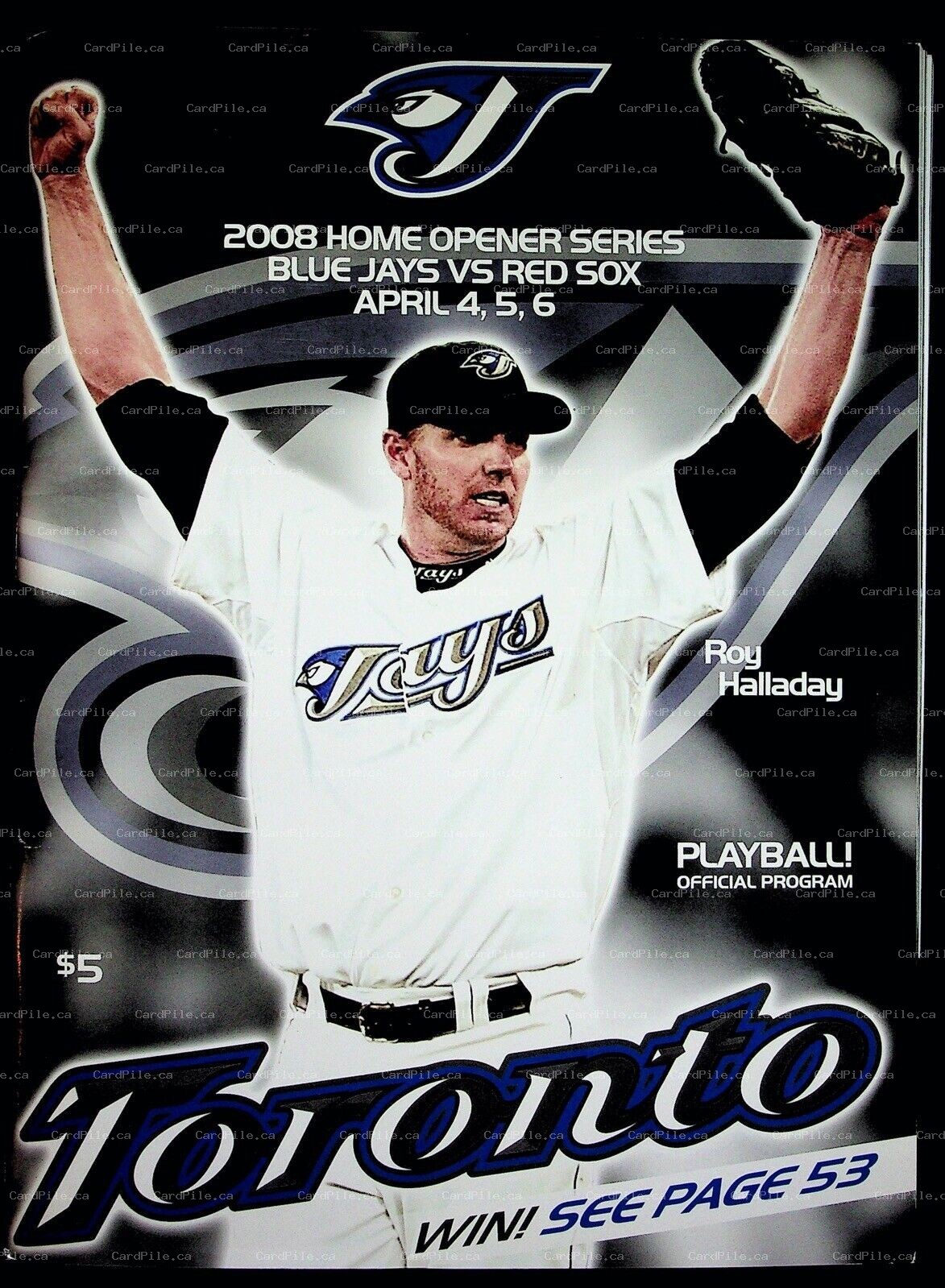 2008 April Toronto Blue Jays Playball Official Program vs Boston Red Sox