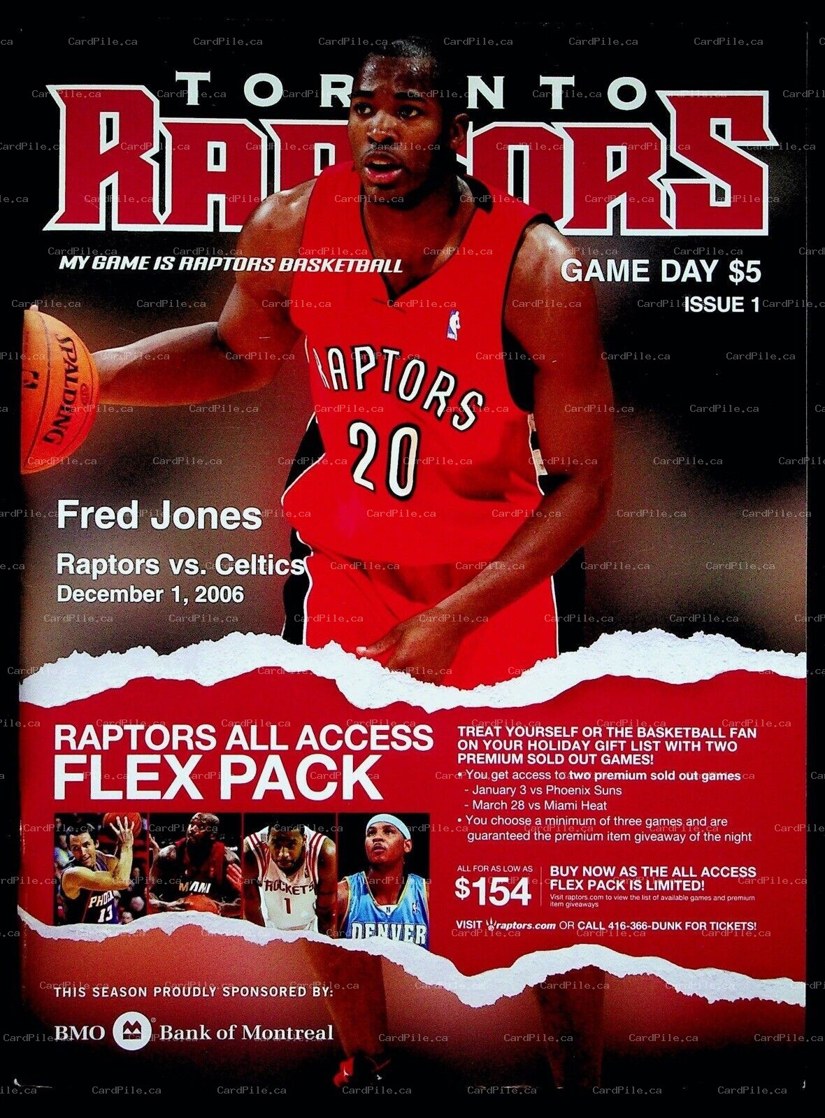 2006 December Toronto Raptors GameDay Offical Program vs Boston Celtics