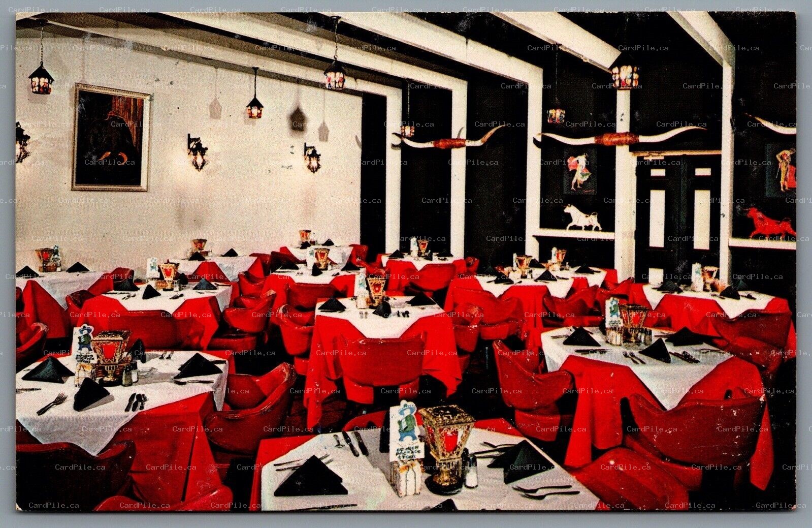 Postcard Dillon SC c1950 South Of The Border El Toro Steak Room Dining Room I95 
