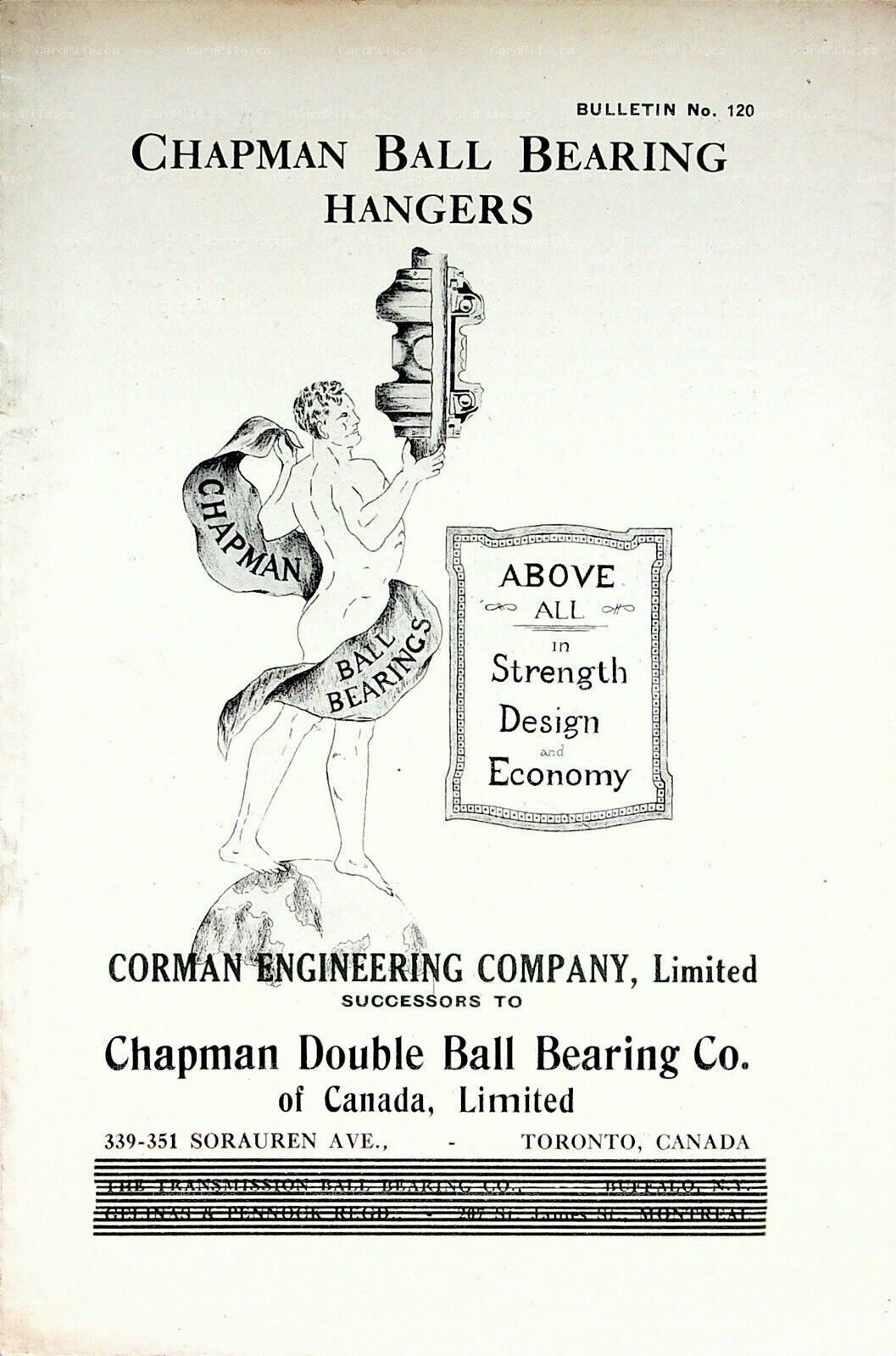 VINTAGE Chapman Double Ball Bearing Hangers Brochure Bulletin Trade Catalog