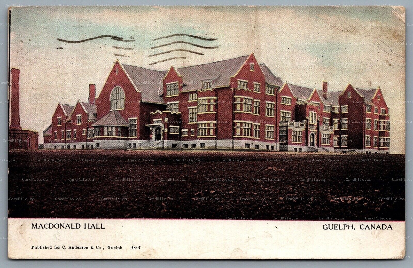 Postcard Guelph Ontario c1913 Macdonald Hall Split Ring Cancel South Woodslee