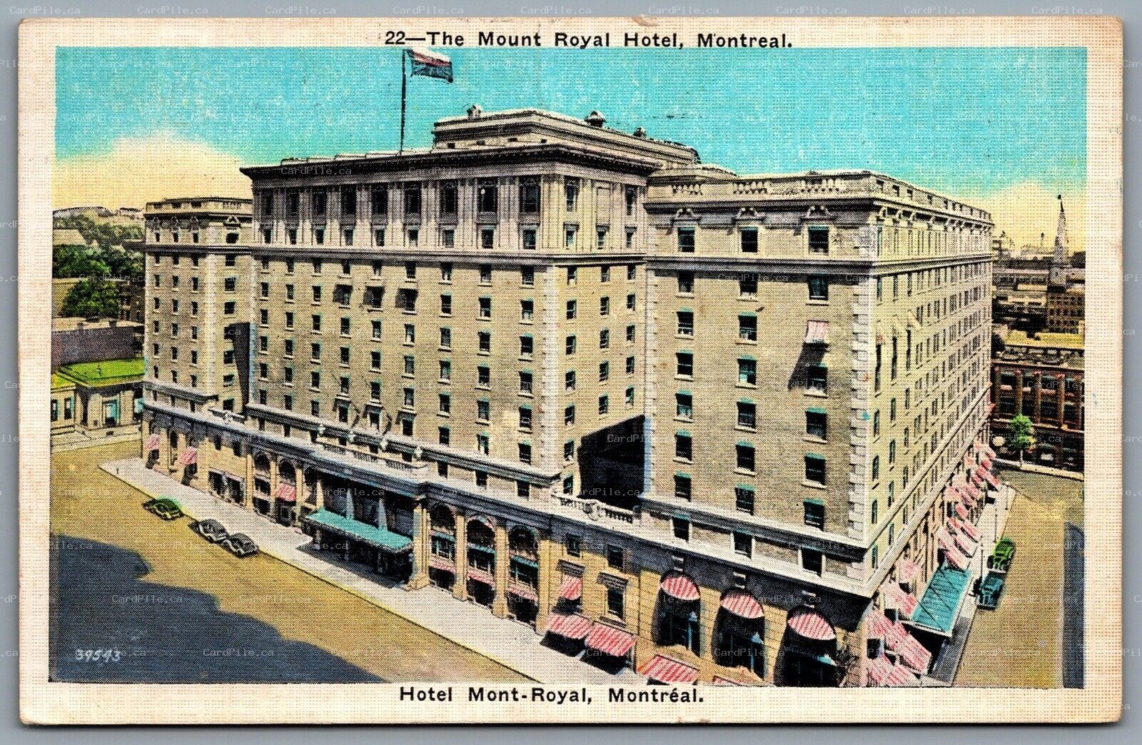Postcard Montreal PQ c1936 The Mount Royal Hotel to Lt. S.M. Alexander Navy Yard