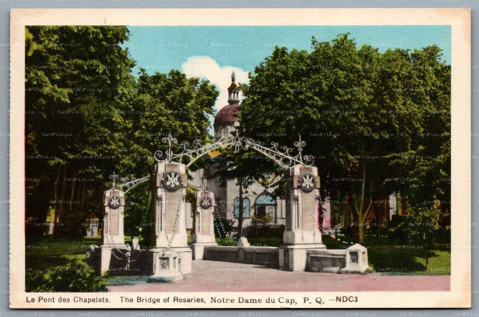 Postcard Notre Dame du Cap PQ c1930 Le Pont des Chapelets The Bridge of Rosaries
