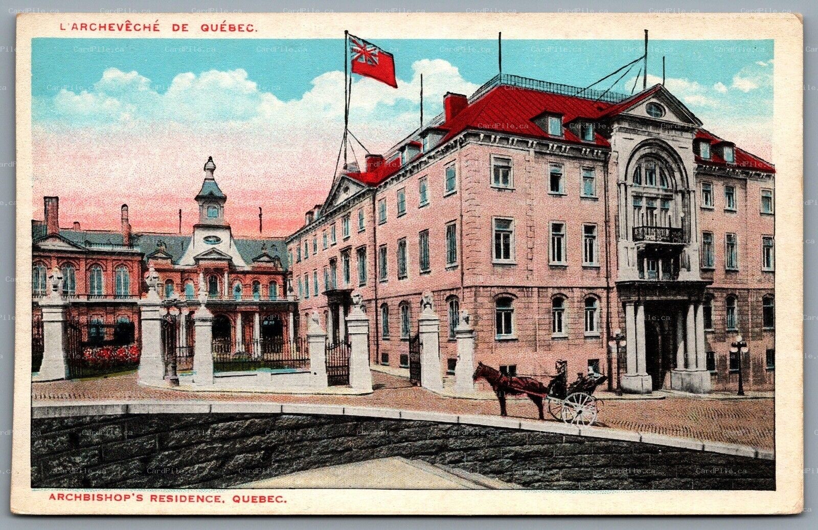 Postcard Quebec City Quebec c1920s Archbishops Residence L’Archevêché de Quebec