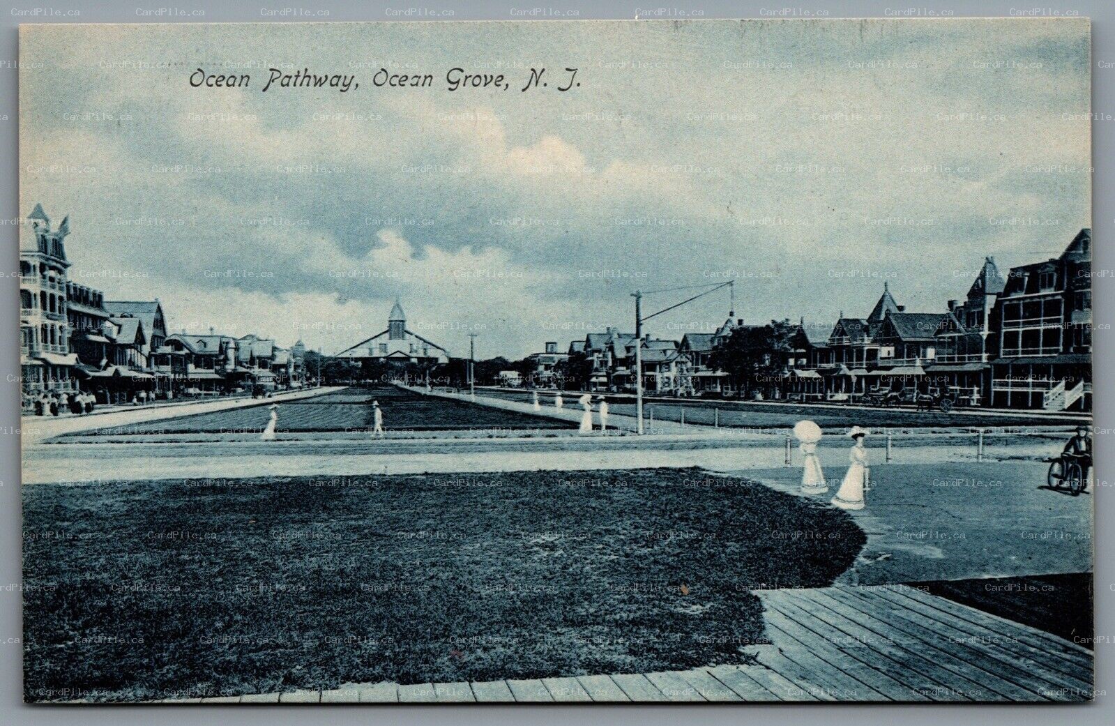 Postcard Ocean Grove NJ c1910s Ocean Pathway Monmouth County View From Boardwalk