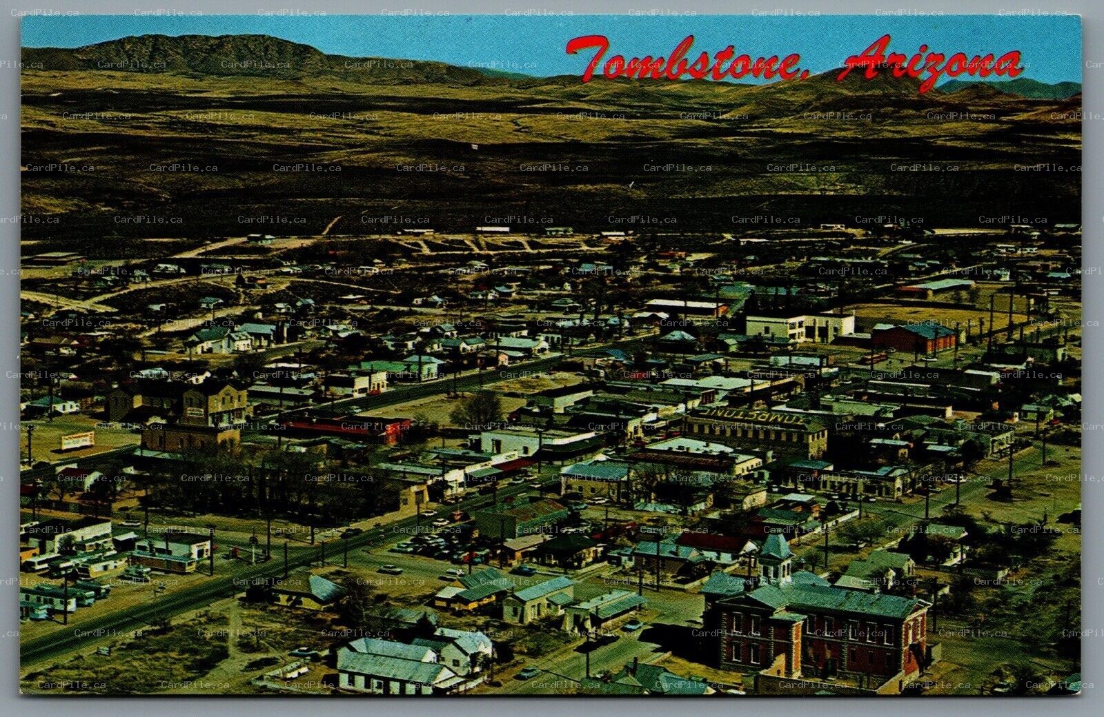 Postcard Tombstone AZ c1960s Aerial View of Tombstone Arizona