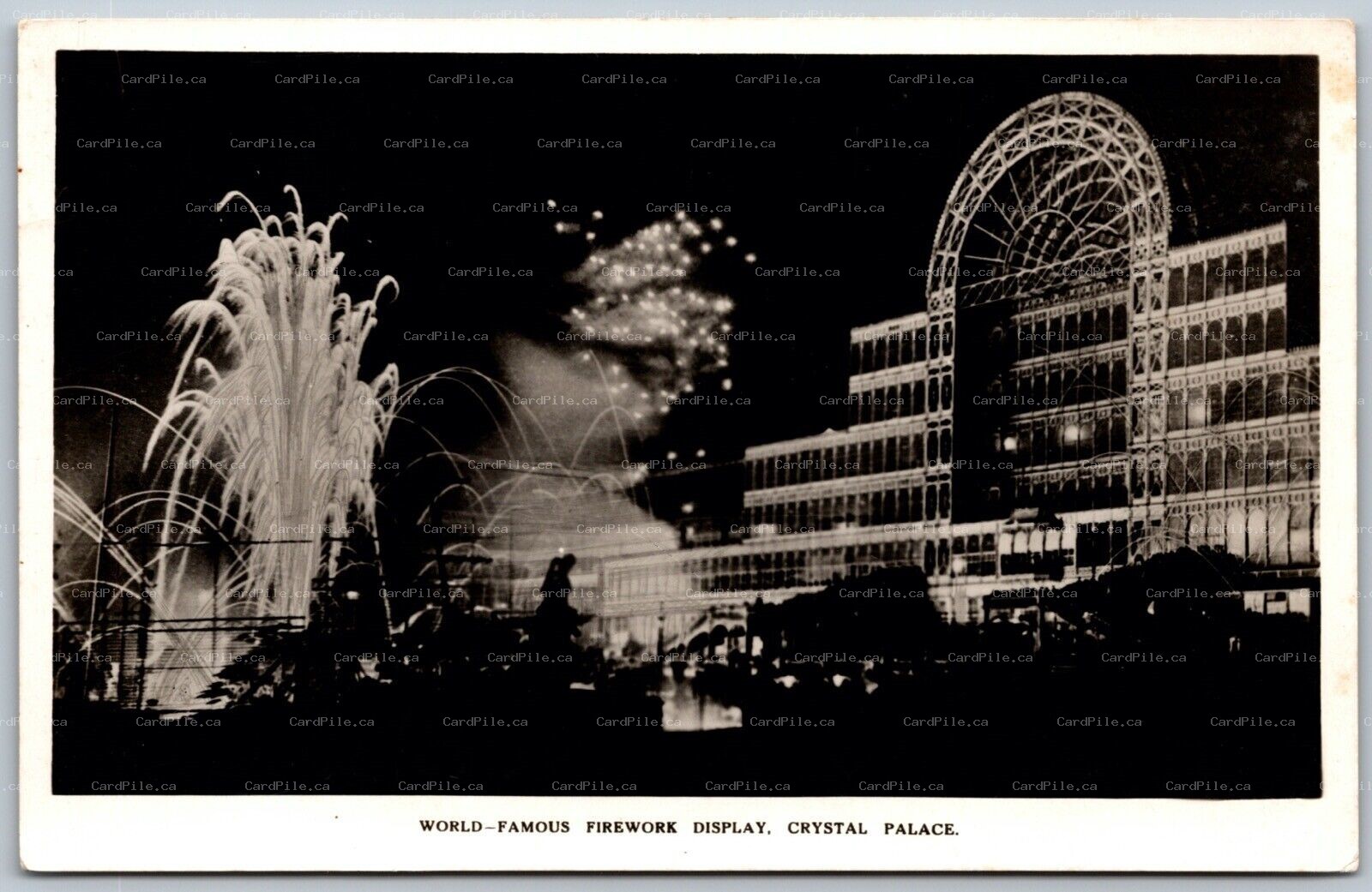 RPPC c1930s London United Kingdom Firework Display Crystal Palace by Talbot