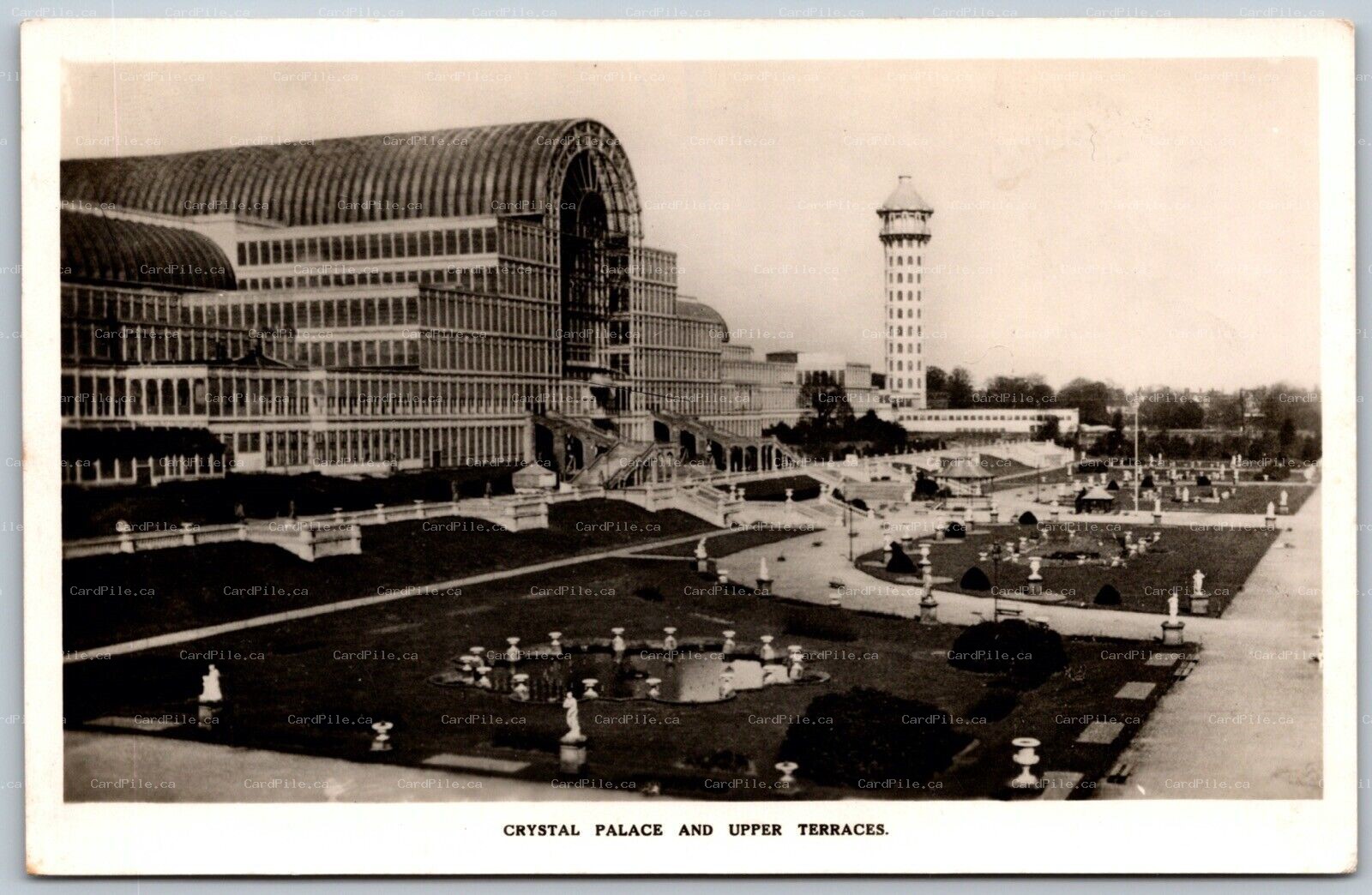RPPC c1930s London United Kingdom Upper Terraces Crystal Palace by Talbot