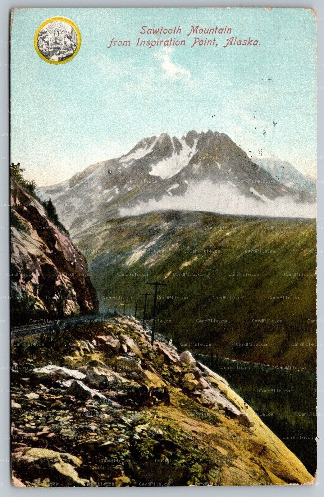 Postcard Insirpation Point Alaska c1910 Sawtooth Mountain sent to Norway