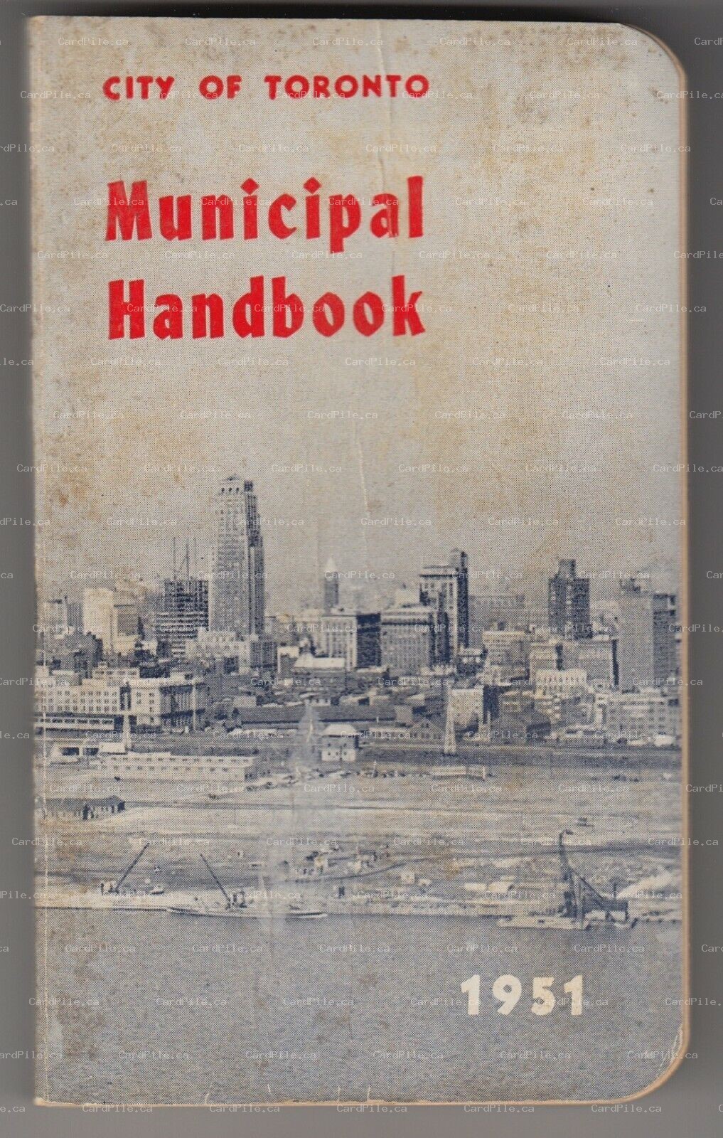 VINTAGE City of Toronto Municipal Handbook 1952 - Canada - RARE - SoftCover