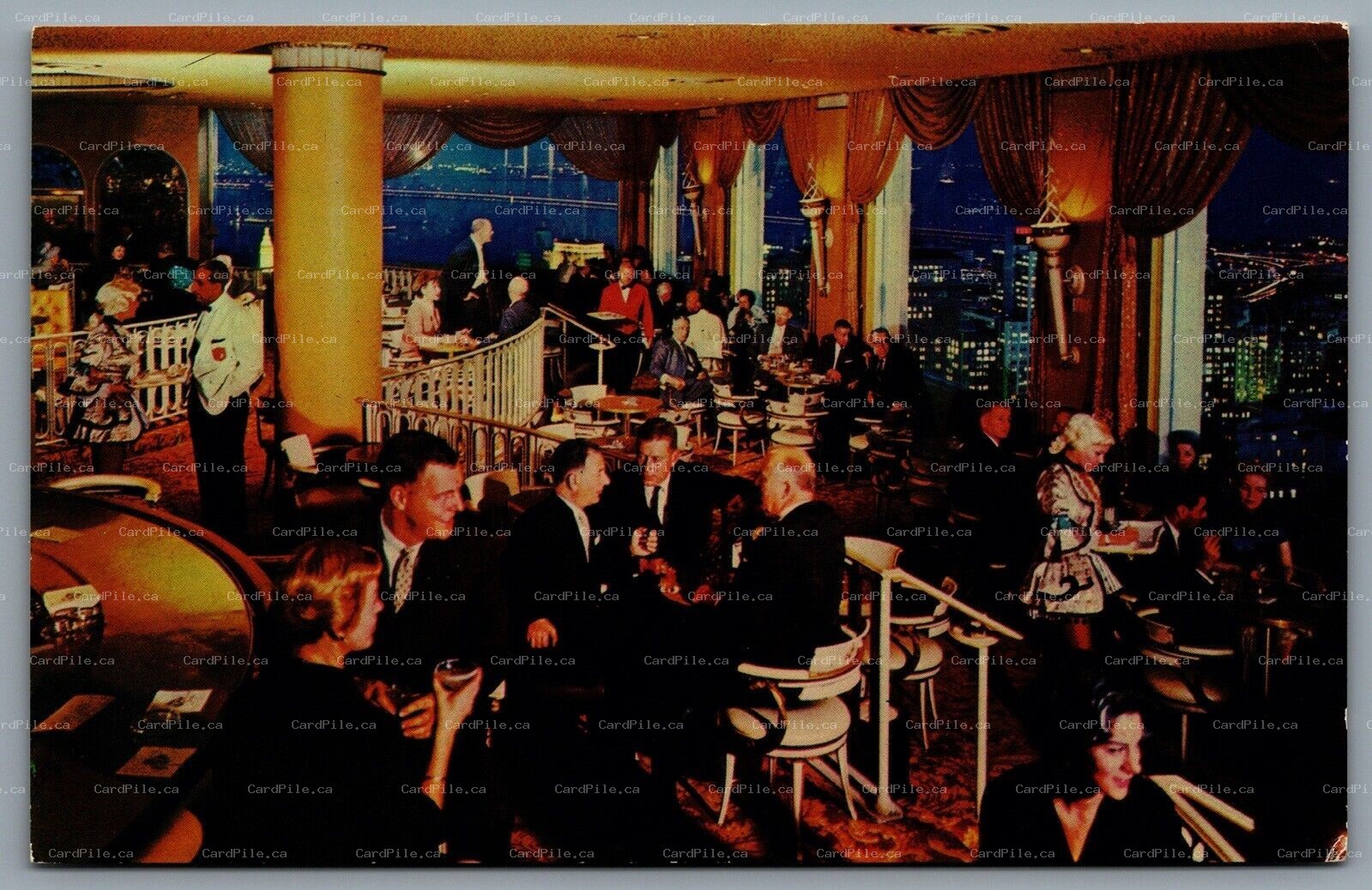 Postcard San Francisco CA c1960s Fairmont Hotel Crown Room Cocktail Lounge 
