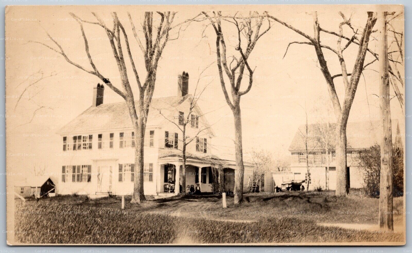 Postcard RPPC c1910s North America Unidentified Location View of Farm House Car