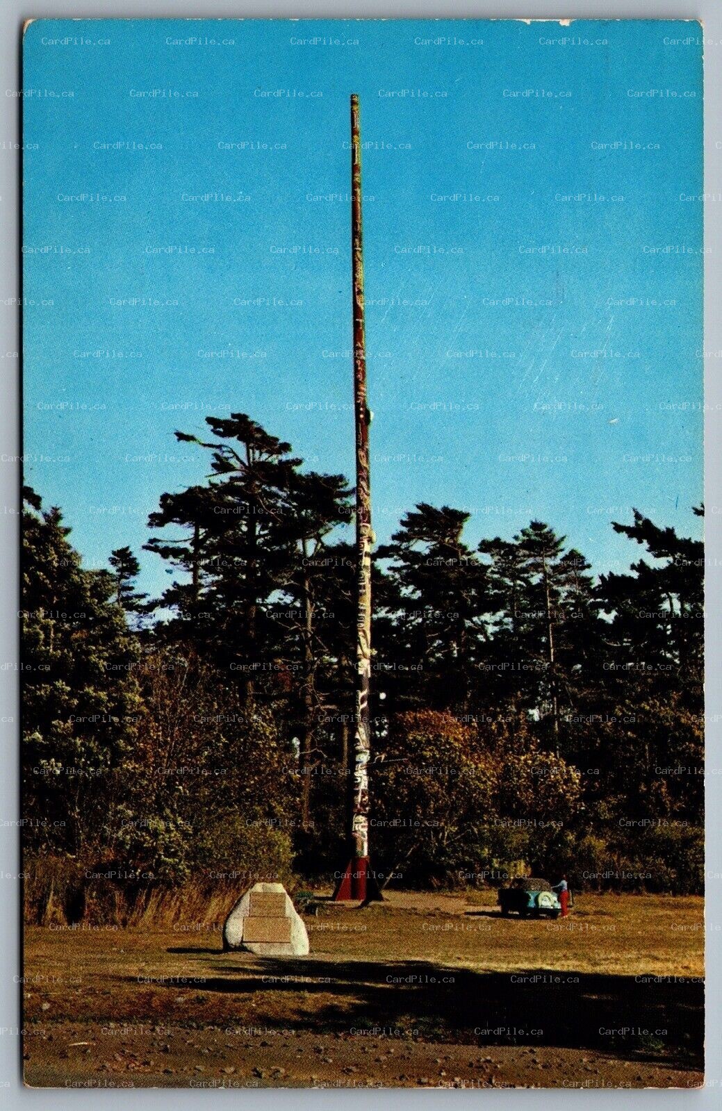 Postcard Victoria BC c1959 World’s Tallest Totem Pole Beacon Hill Park