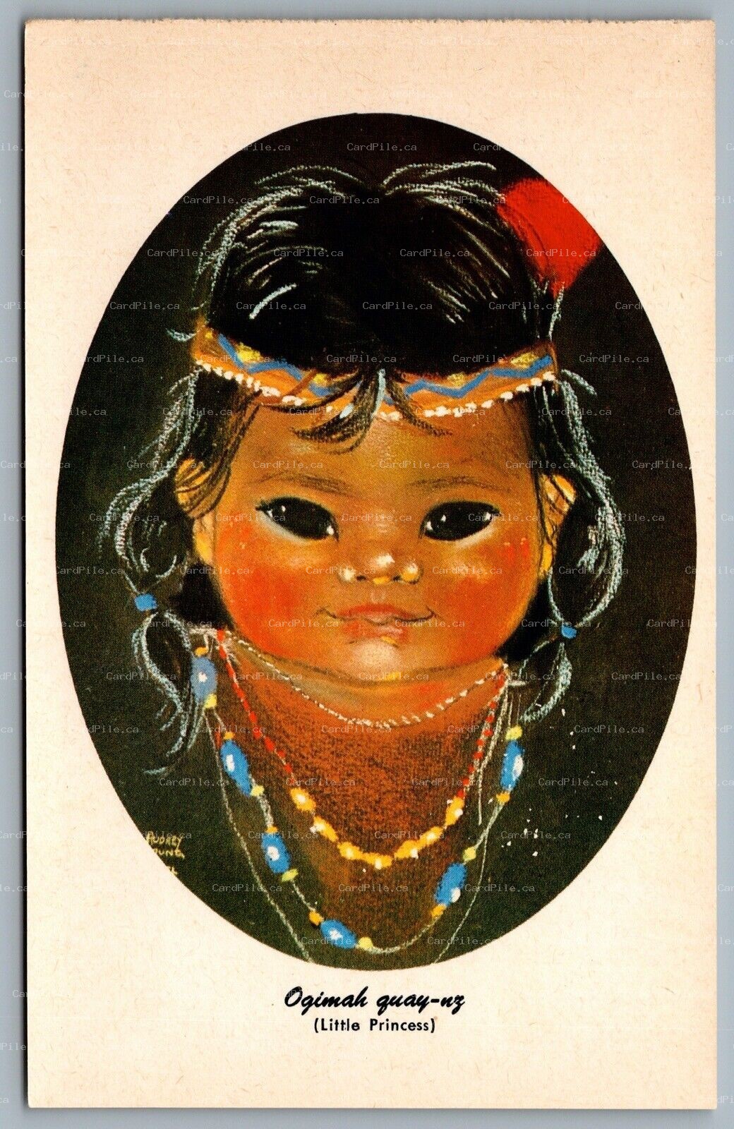 Postcard Canada c1970s Children of The North  Ogimah Quay-nz A/S Audrey Oppel