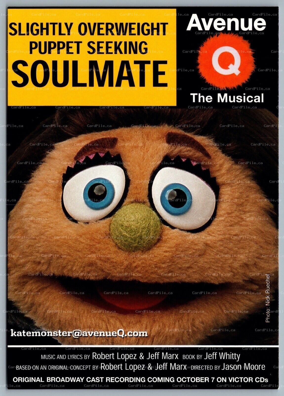Postcard Theatre Avenue Q The Musical Golden Theatre New York City