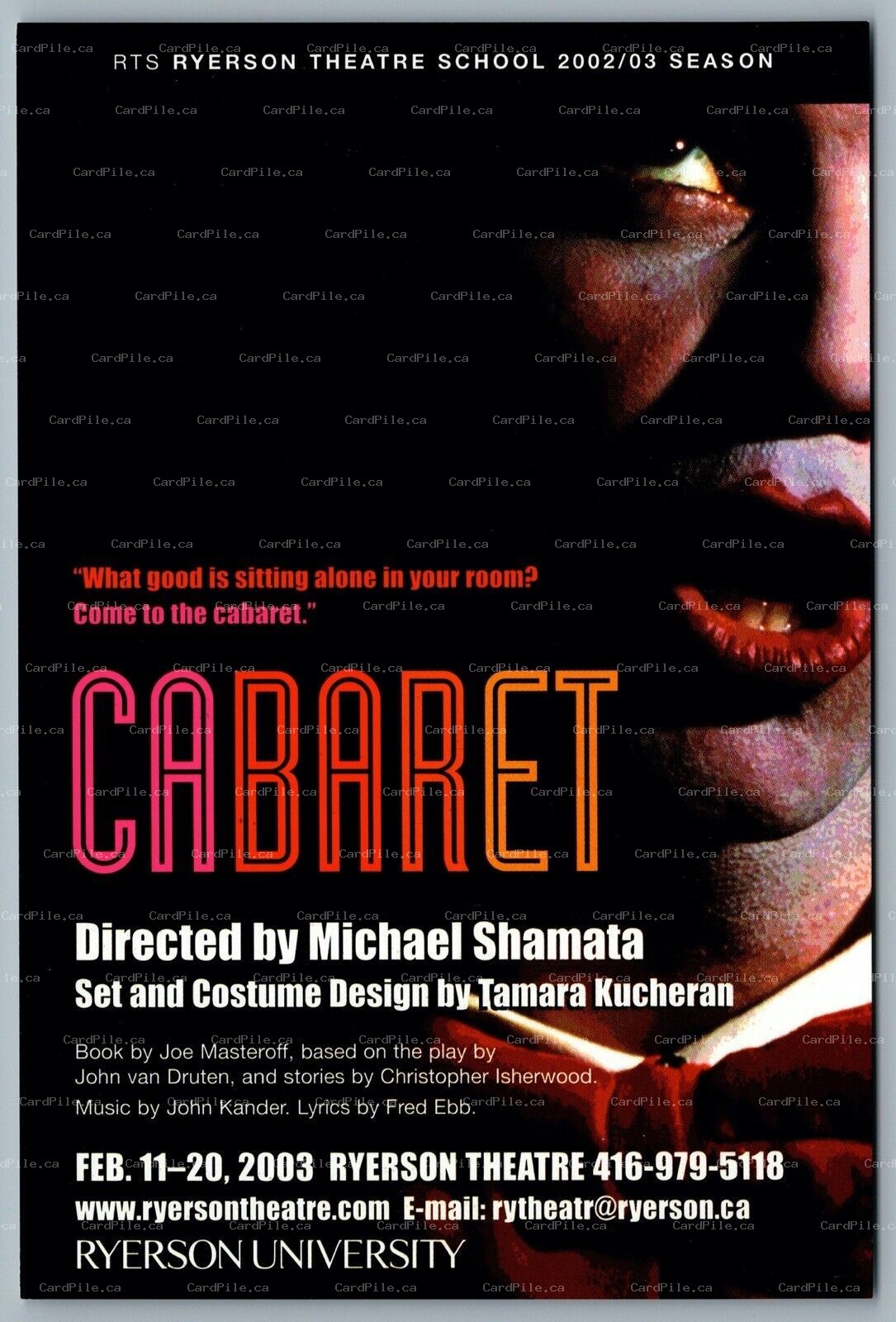 Postcard Theatre 2002 Cabaret Michael Shamata Ryerson Theatre Toronto