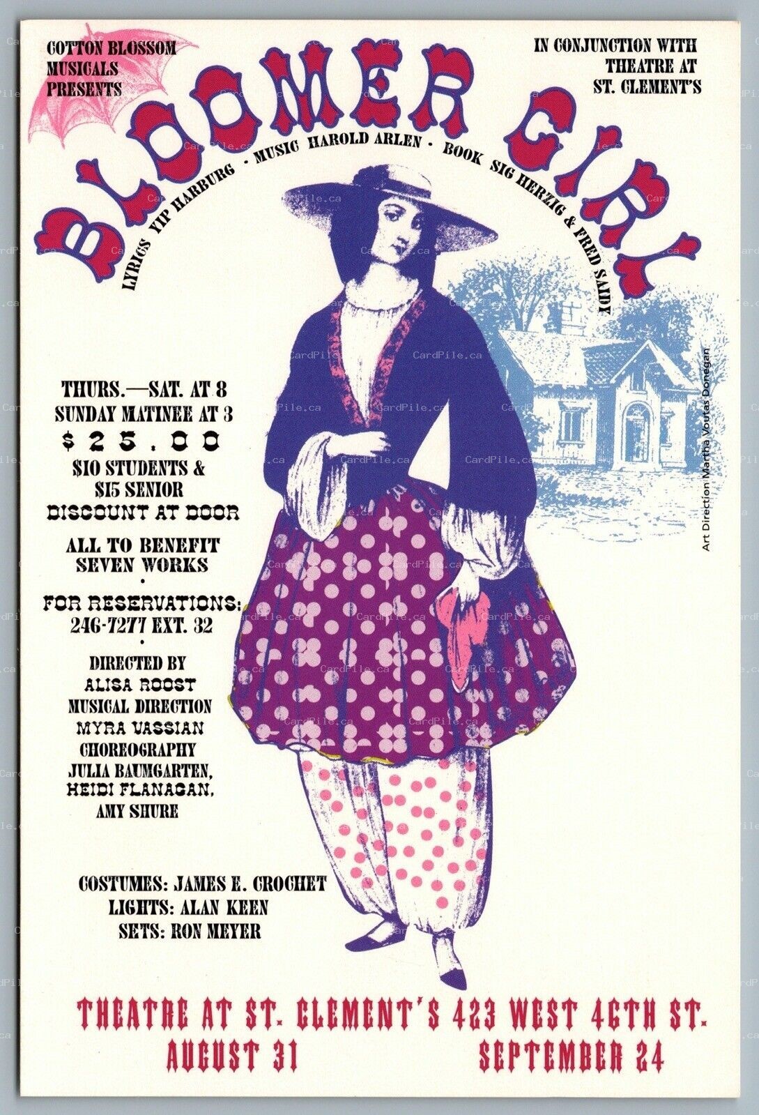 Postcard Theatre c2000 Bloomer Girl Broadway Musical Theatre At St. Clements NYC