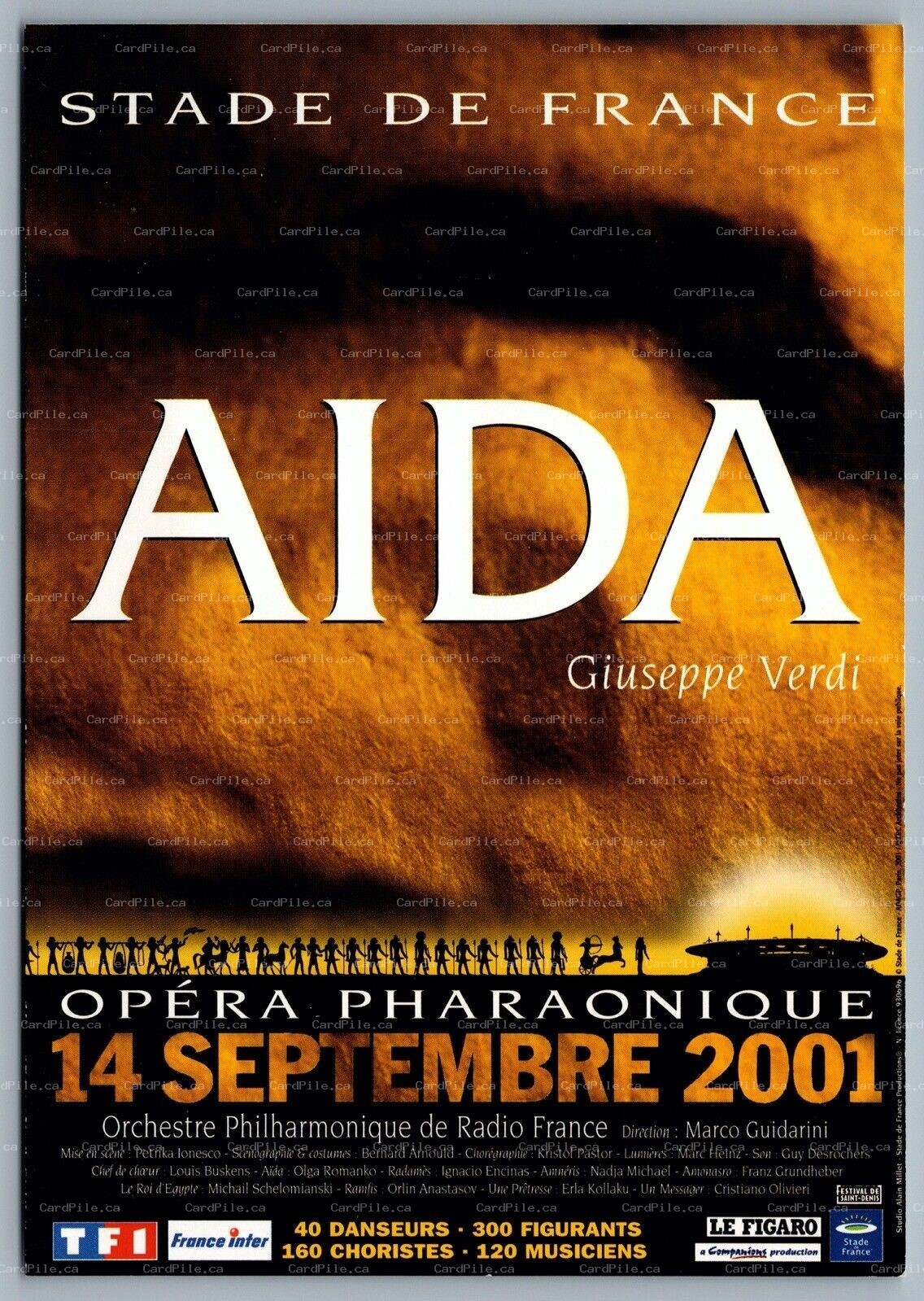 Postcard Theatre 2001 Aida Opera Giuseppe Verdi Stade France