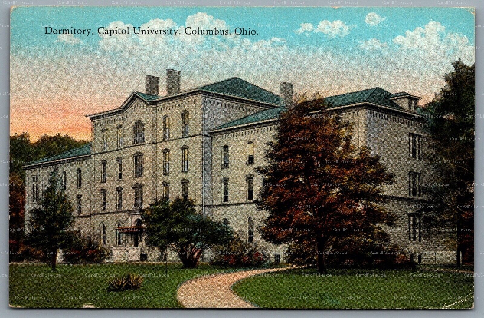 Postcard Columbus OH c1924 Capital University Dormitory
