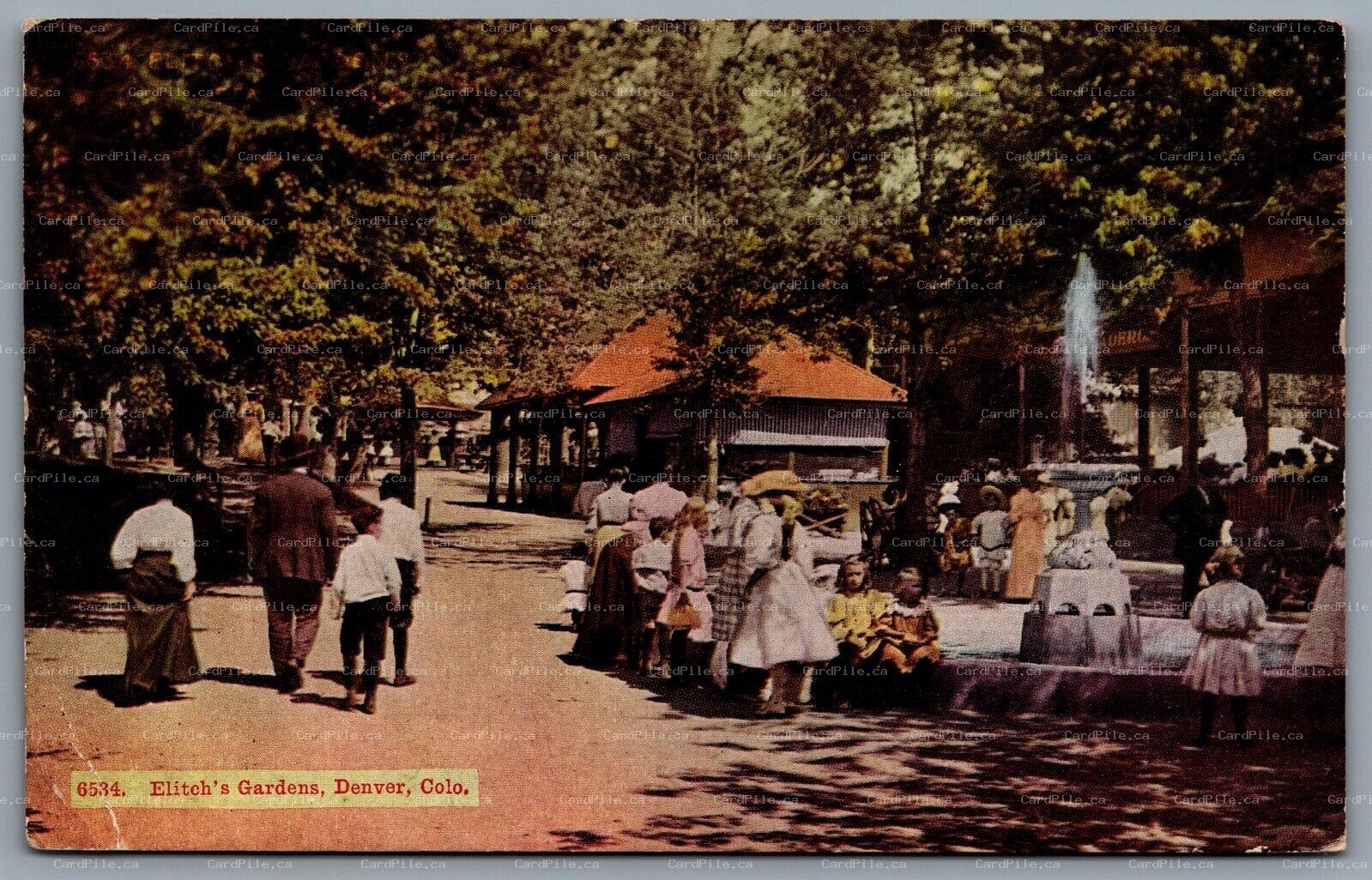 Postcard Denver CO c1923 Elitchs Gardens Amusement Park 
