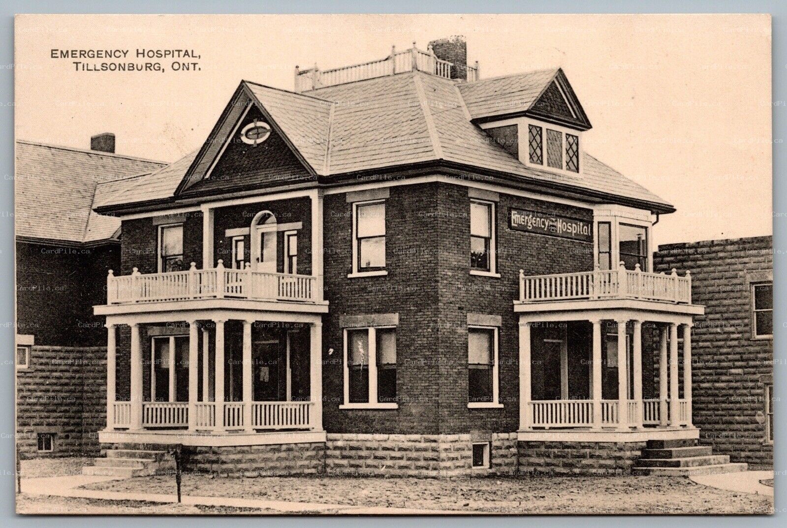 Postcard Tillsonburg Ontario c1910s Emergency Hospital to Eden ONT 