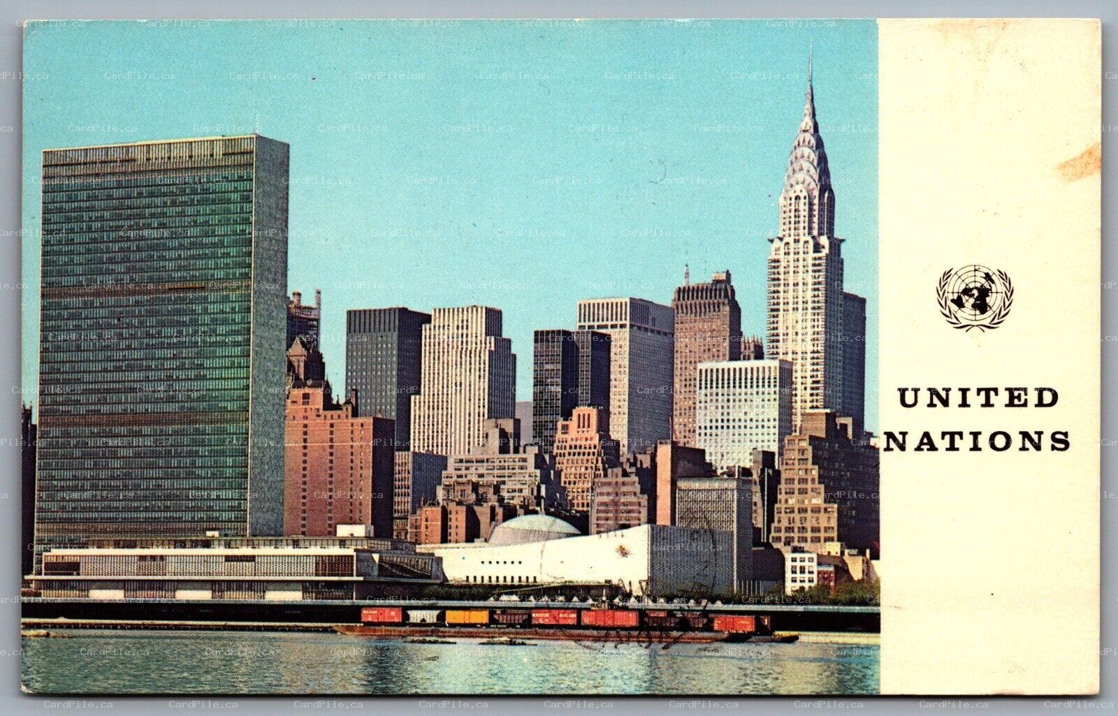 Postcard New York City NY c1968 United Nations Headquarters East River