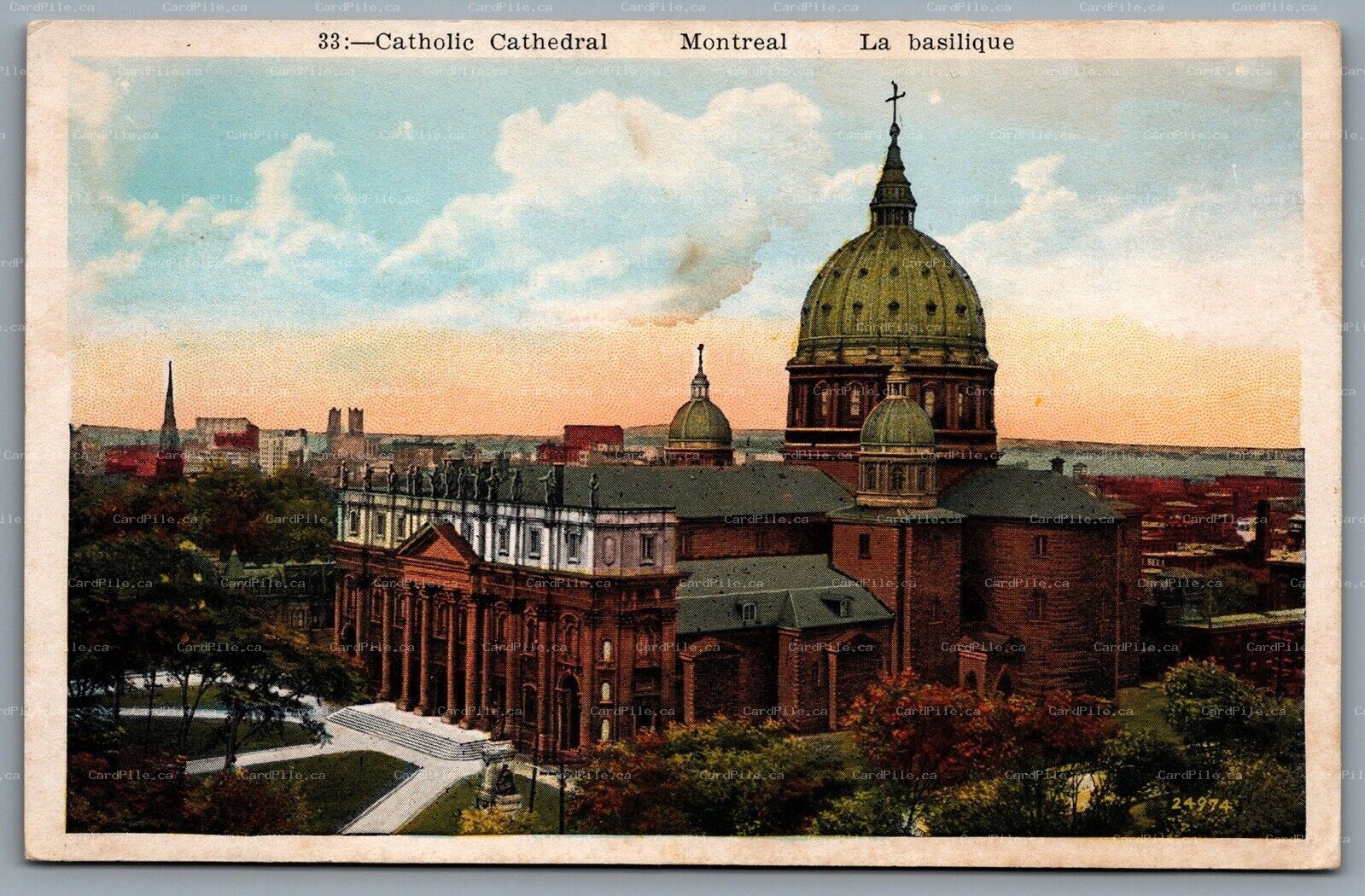 Postcard Montreal Quebec c1910s Catholic Cathedral Church La Basilique