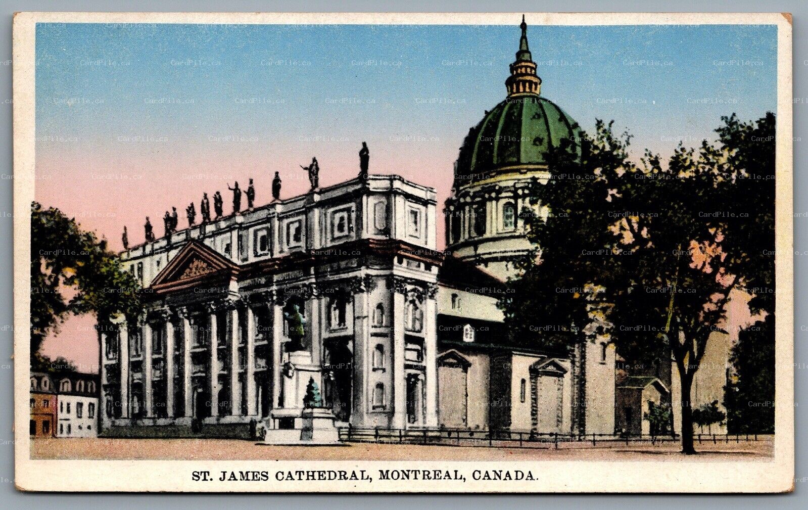 Postcard Montreal Quebec c1910s St. James Cathedral Hand Tinted