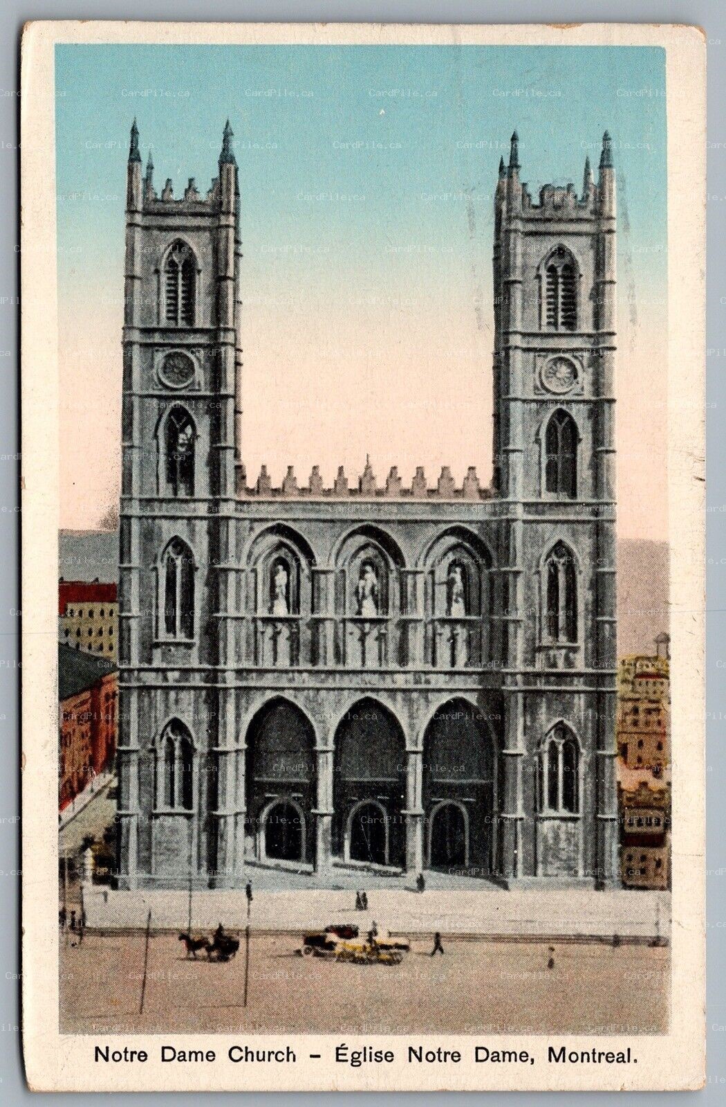 Postcard Montreal Quebec c1927 Notre Dame Church CDS Slogan Cancel