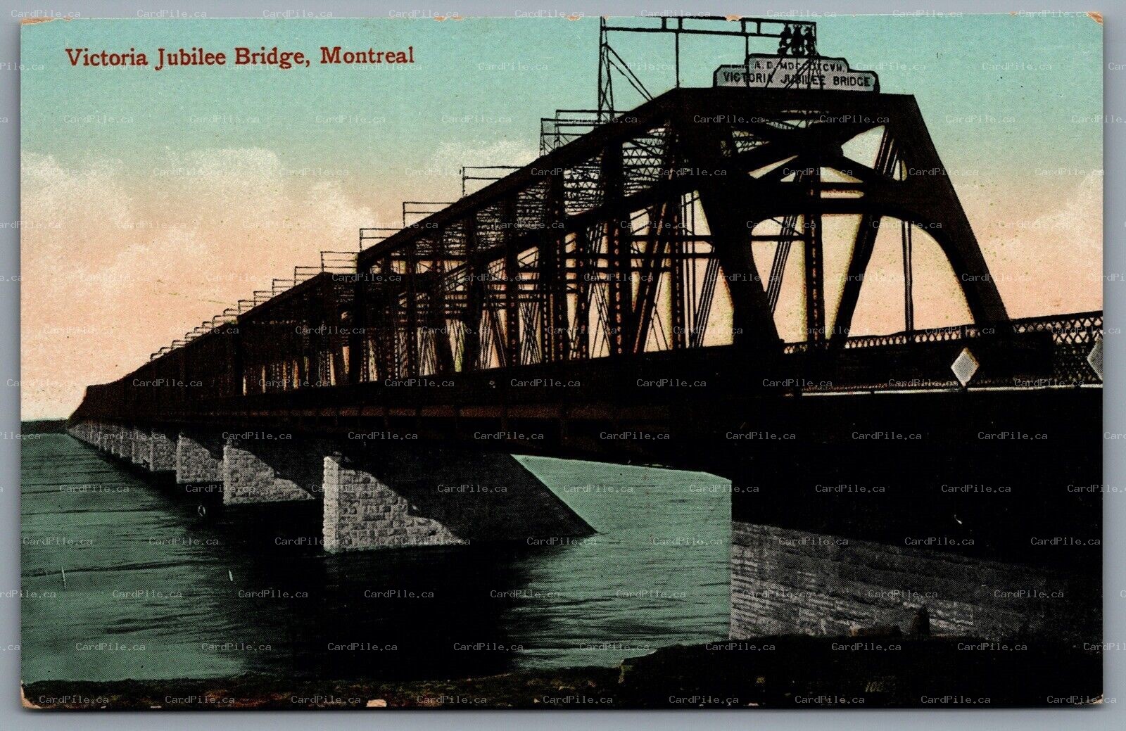 Postcard Montreal Quebec c1910s Victoria Jubilee Bridge Railway Bridge