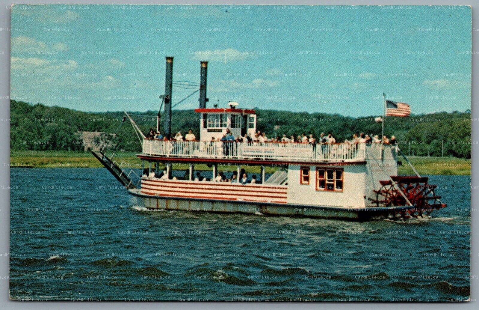 Postcard Haddam CT c1960s The River Queen New England Steamboat Lines Inc Advert
