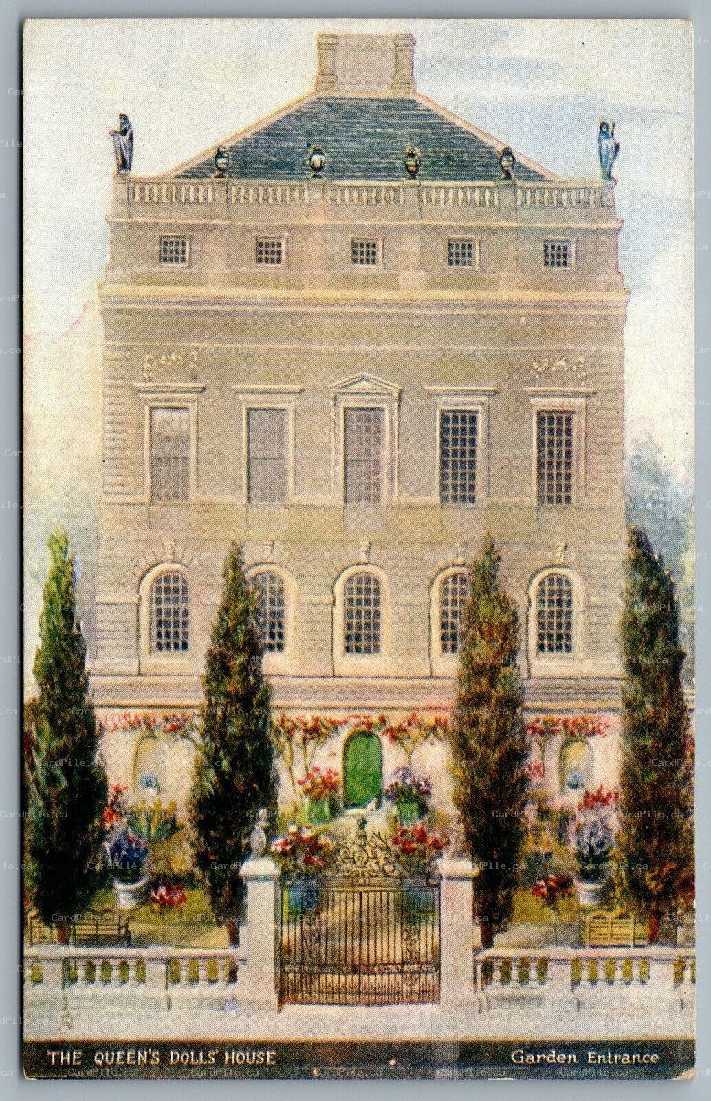 Postcard London UK c1920s Tuck Oilette Queens Doll Garden Entrance