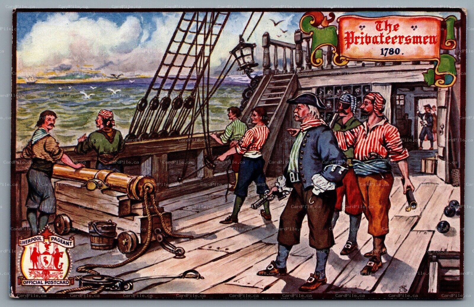 Postcard UK c1920s Liverpool Pageant The Privateersmen G. G. Walmsley