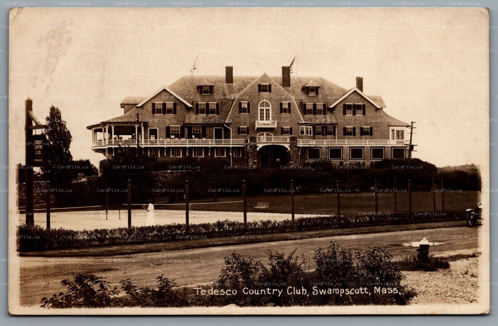 Postcard RPPC 1912 Swampscott MA Tedesco Country Club Moehring Groesbeck Photo B