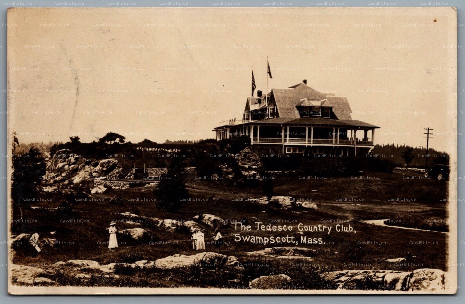 Postcard RPPC 1912 Swampscott MA Tedesco Country Club Moehring Groesbeck Photo A
