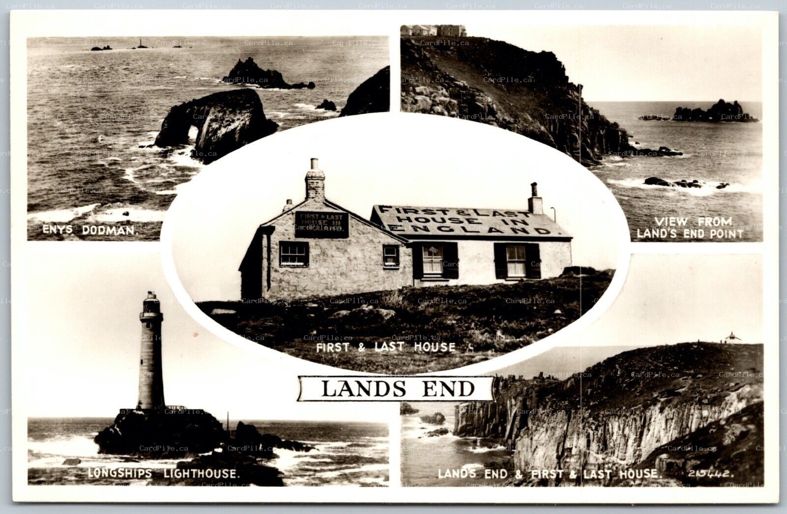 RPPC c1930s United Kingdom Multi Views Lands End Longships Lighthouse etc..