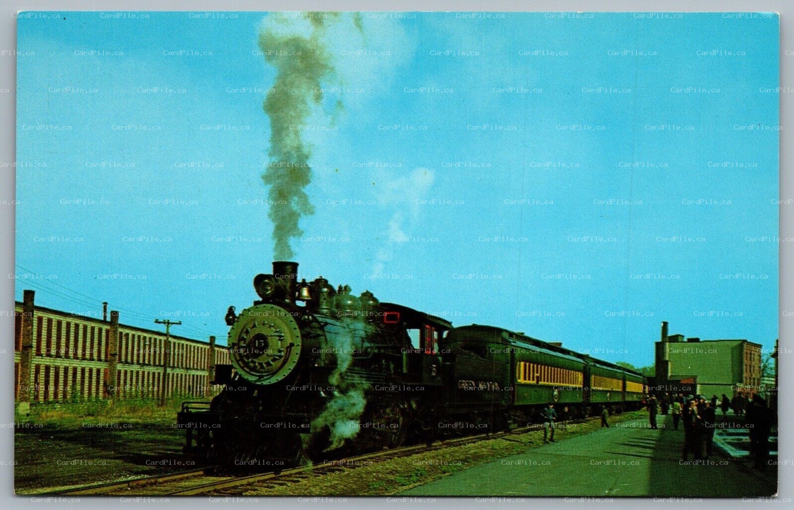 Postcard Steamtown USA Bellows Falls VT Baldwin #15 (2-8-0) Leaving Rutland 