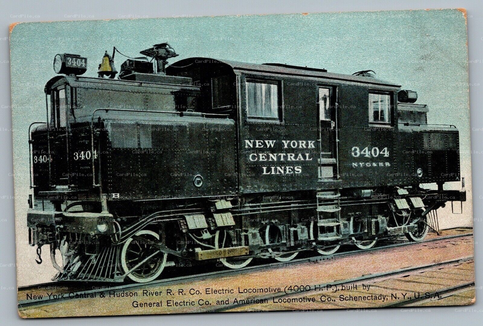 Postcard New York Central & Hudson River RR. Co. Electric Locomotive 3404 Unused