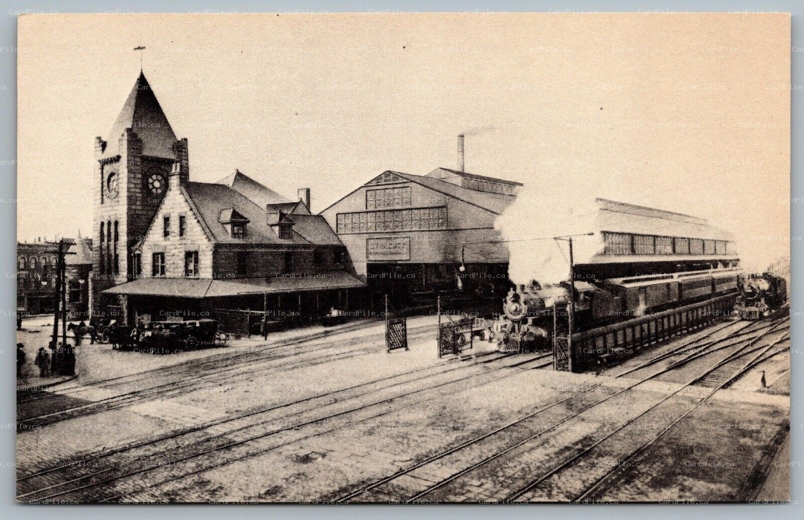 Postcard Syracuse New York Railroad Station Depot Repro