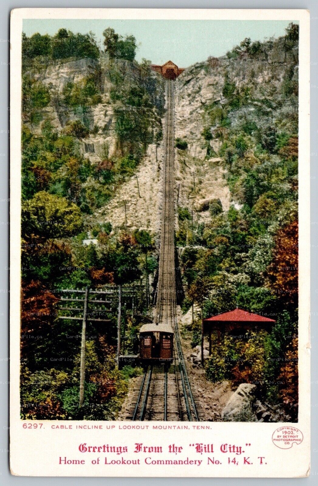 Postcard Lookout Mountain TN c1902 Cable Incline Fraternity Knights Templar