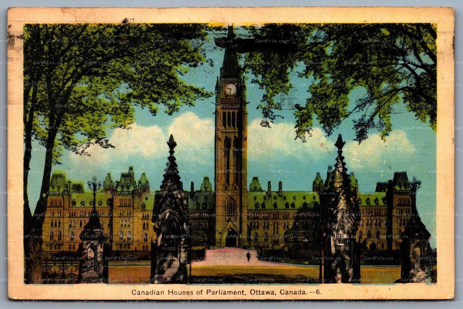 Postcard Ottawa Ontario c1945 Canadian Houses of Parliament PECO