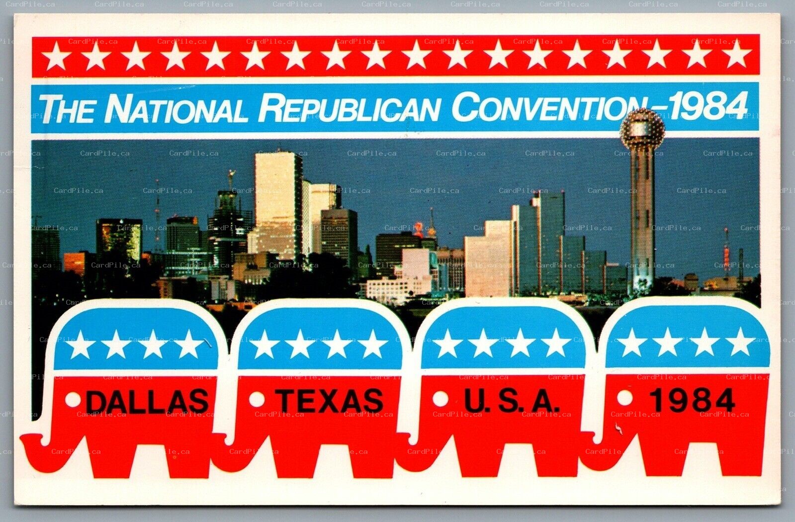 Postcard Dallas Texas c1984 The National Republican Convention RNC Cancels