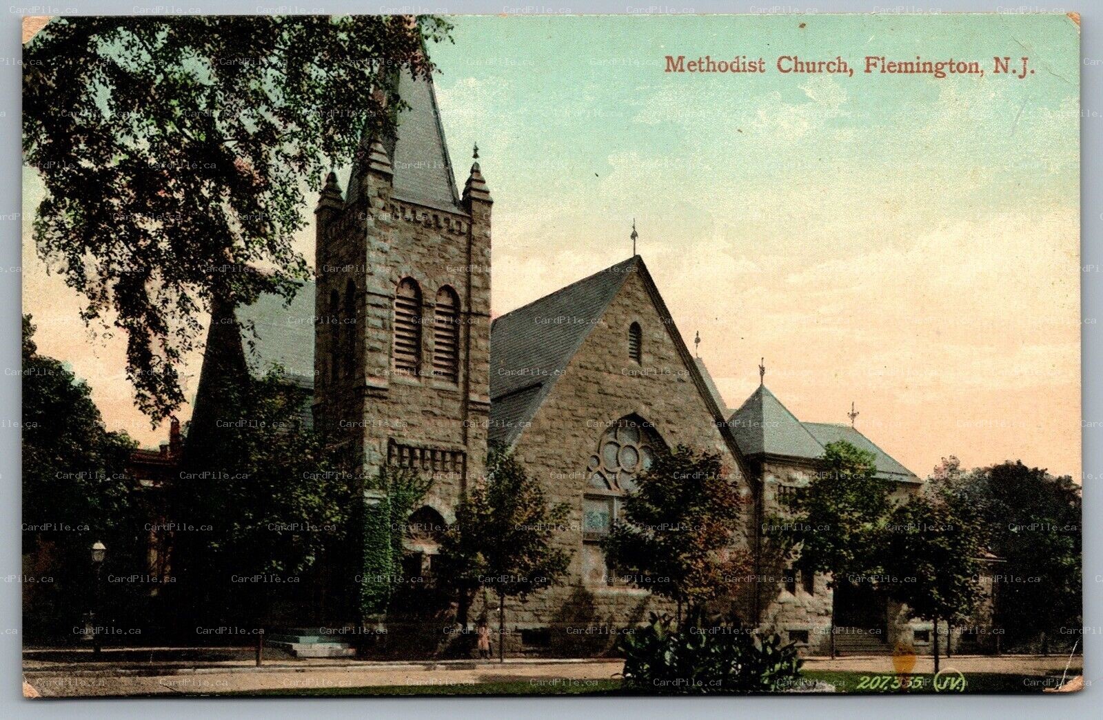 Postcard Flemington New Jersey c1909 Methodist Church Hunterdon County