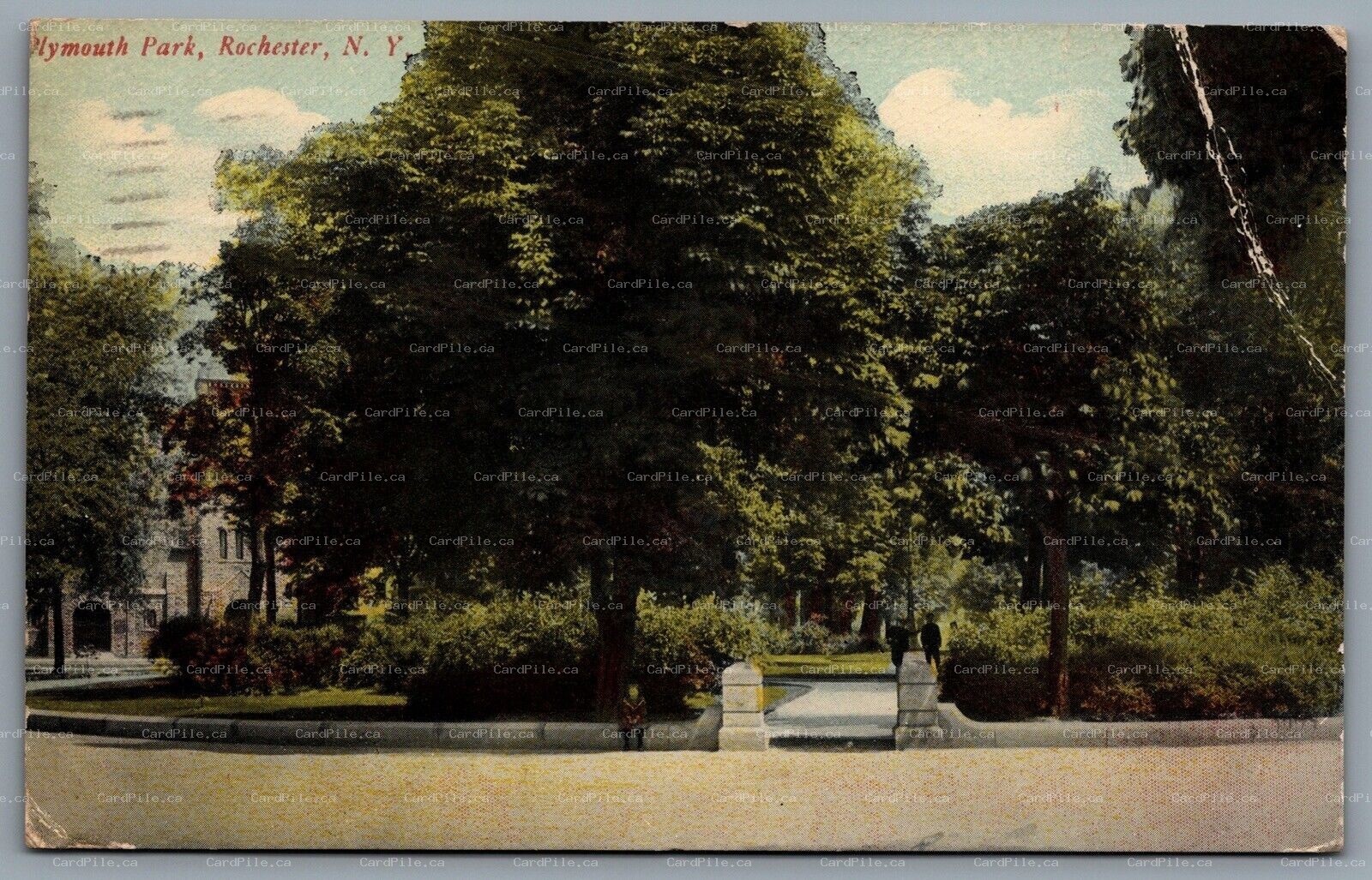 Postcard Rochester NY c1911 Plymouth Park Corn Hill Church