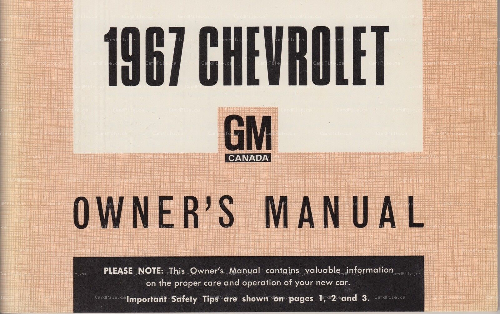 1967 GM Chevrolet Owners Manual - First Edition