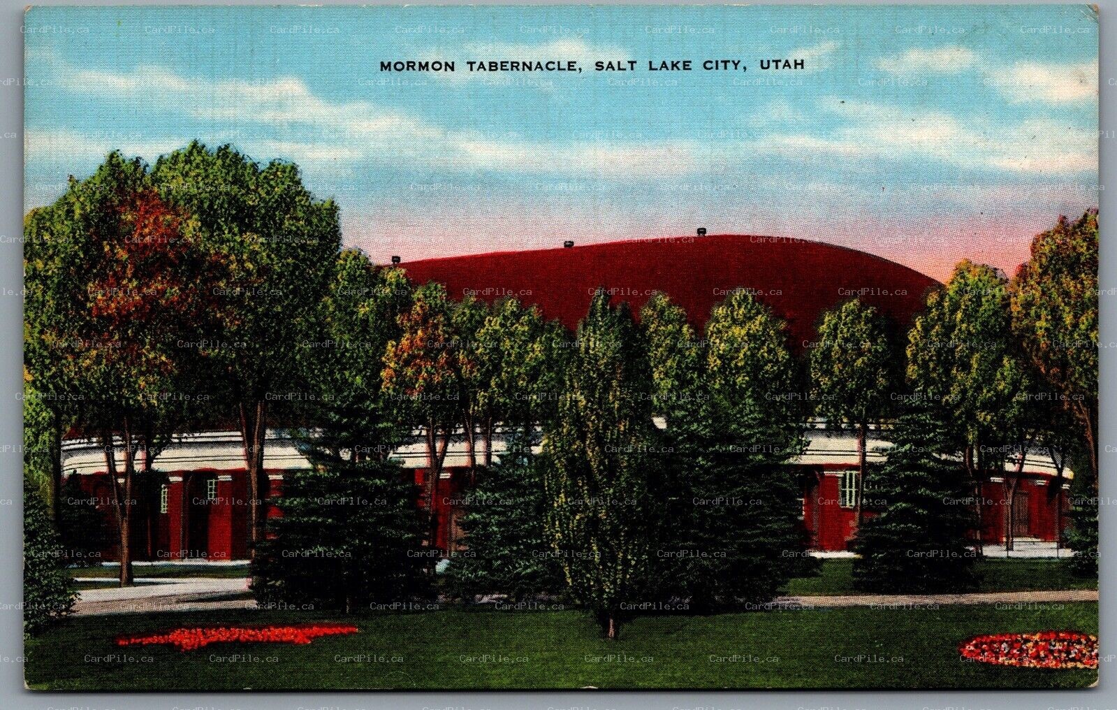 Postcard Salt Lake City UT c1940s Mormon Tabernacle