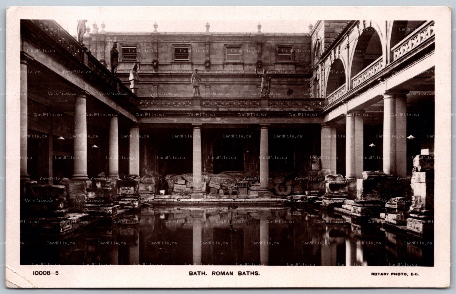 Postcard RPPC c1908 Bath United Kingdom Roman Baths by L. G. Berman to Yeovil
