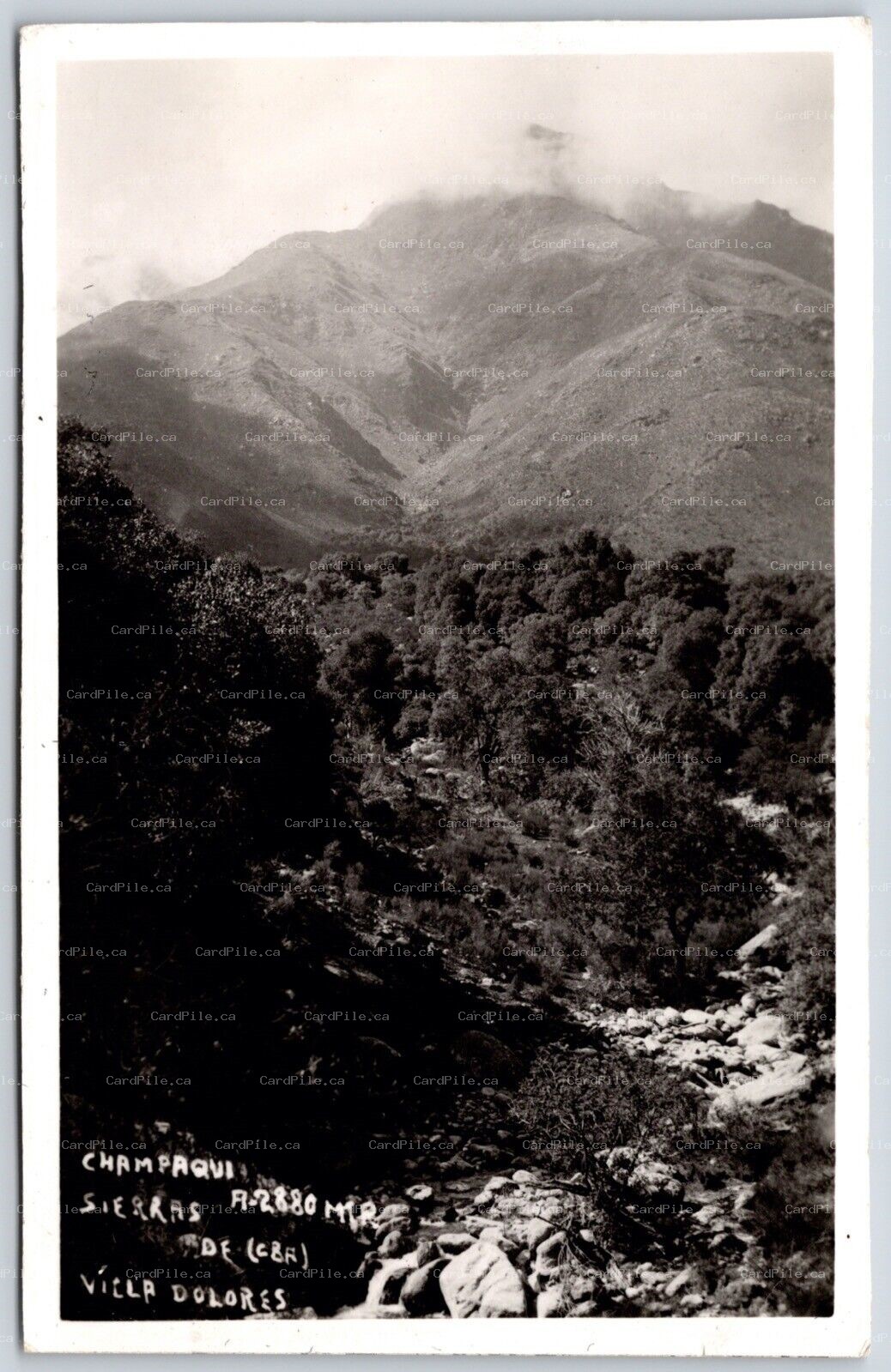 Postcard RPPC c1930s Sierras De Villa Dolores Argentina Cerro Champaquí Mountain