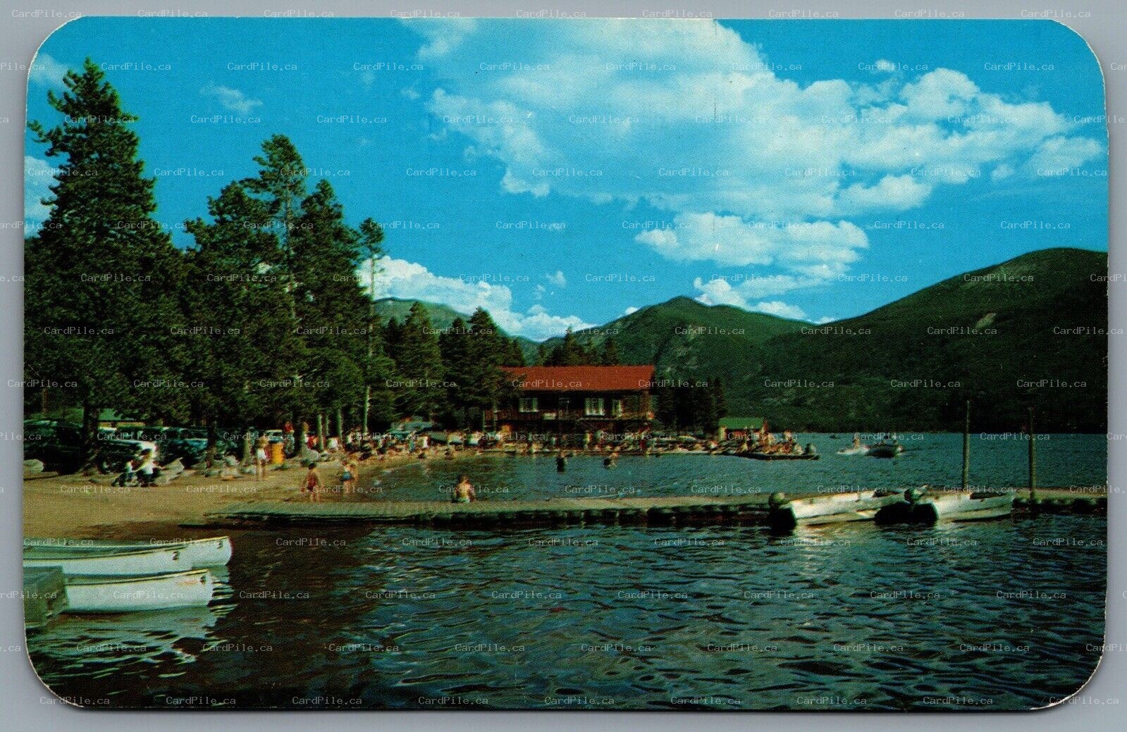 Postcard Rocky Mountain National Park CO c1950s Bathing Beach Grand Lake